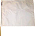 Solid white professional race flag on hardwood dowel