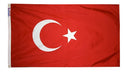 Turkey outdoor flag made in USA with red crescent and star