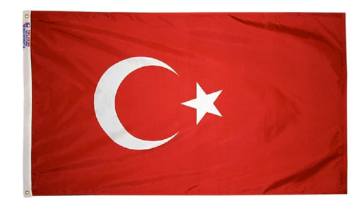 Turkey outdoor flag made in USA with red crescent and star