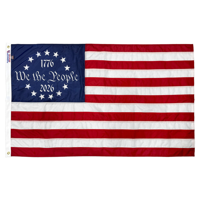 We The People Flag with Betsy Ross Stars 1776 to 2026