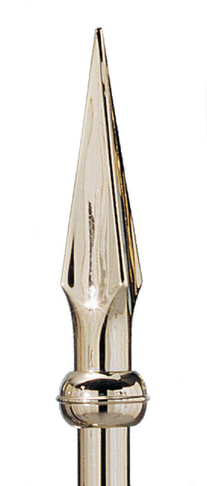 Gold spear for presentation flagpole display