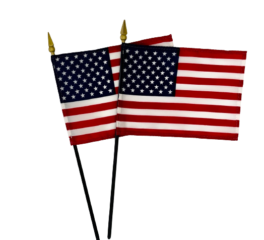 U.S. Stick Flag 4"x6" Premium
