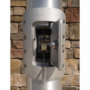 Internal Cam Cleat Flagpole Door and Frame Unit with Lock for Aluminum Flagpole