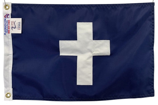 Chaplain Officers Flag 12x18 made in USA with brass grommets and canvas heading