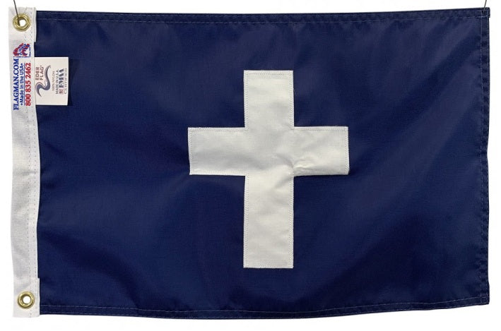 Chaplain Officers Flag 12x18 made in USA with brass grommets and canvas heading