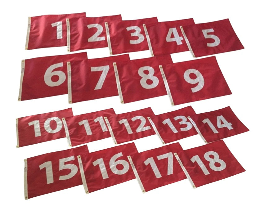Golf Flag Complete Set - Numbers 1-18 | Made in USA