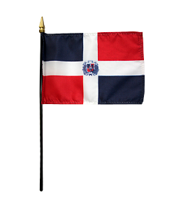 Dominican Republic Stick Flag 4"x6"