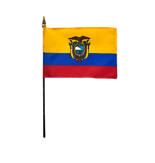 Ecuador Stick Flag 4"x6"