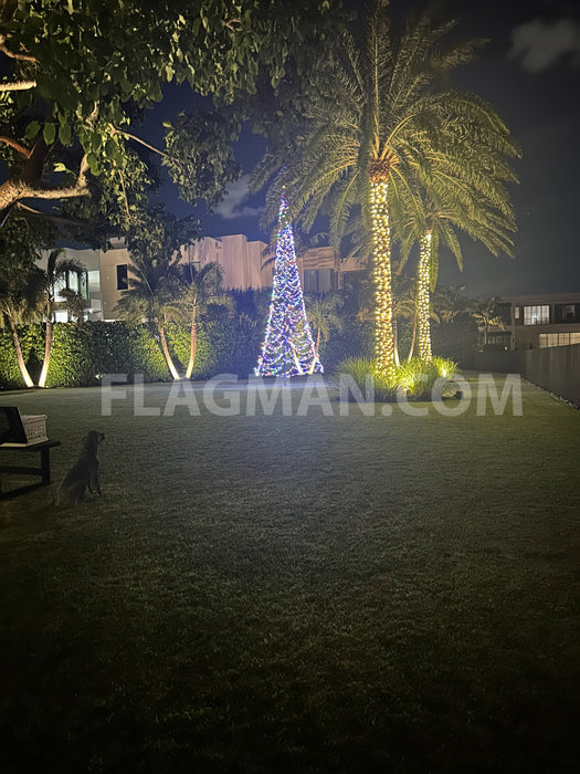 flagpole Christmas tree lights 