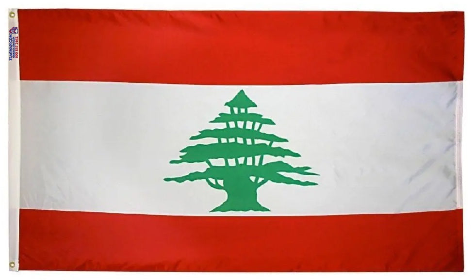 Lebanon flag made in USA outdoor nylon Lebanese flag with cedar tree design