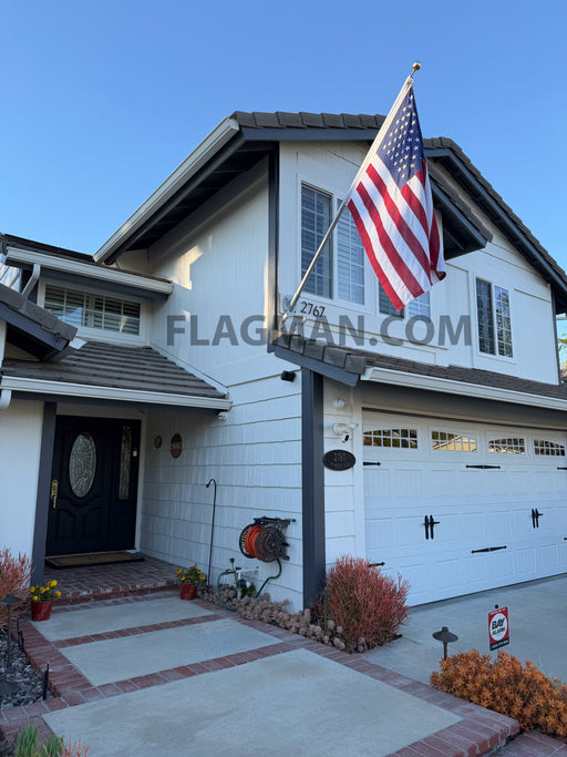 8 foot aluminum outrigger wall mounted flagpole with rotating top