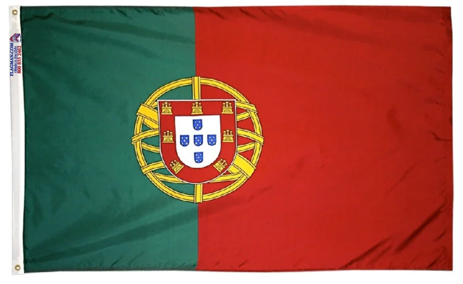 Portugal Flag with Coat of Arms – Green and Red Outdoor Nylon Flag Made in USA