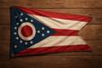 Ohio flag with a grommet in each corner for mounting to a wall