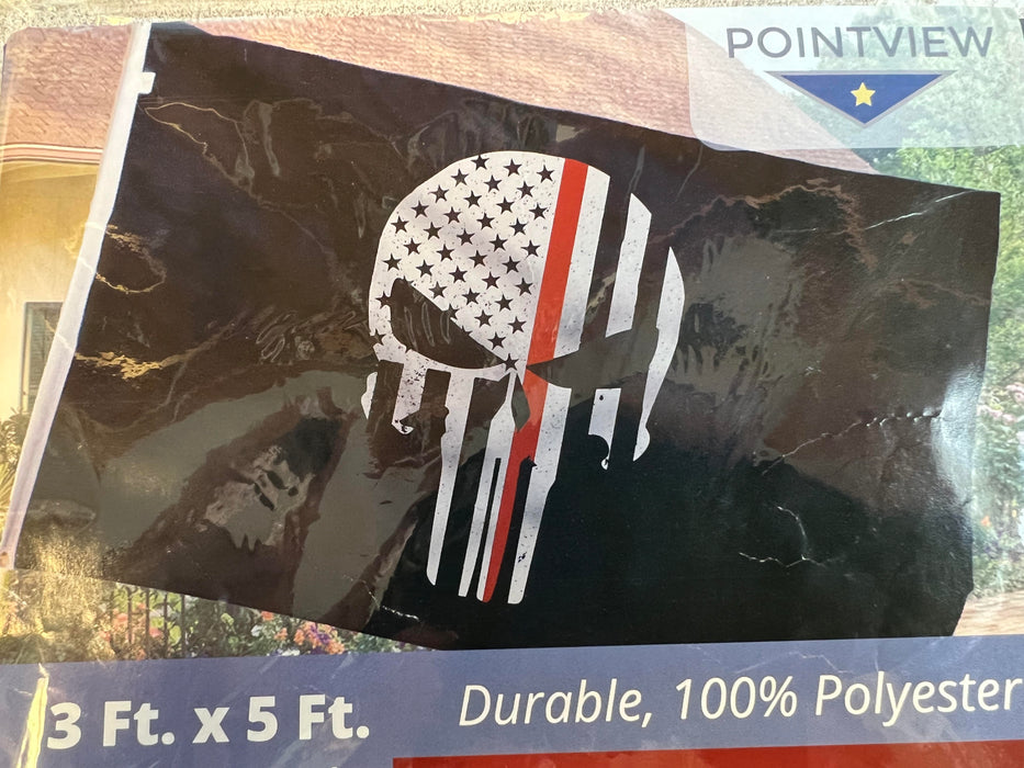 Thin Red Line Skull Flag *Clearance*
