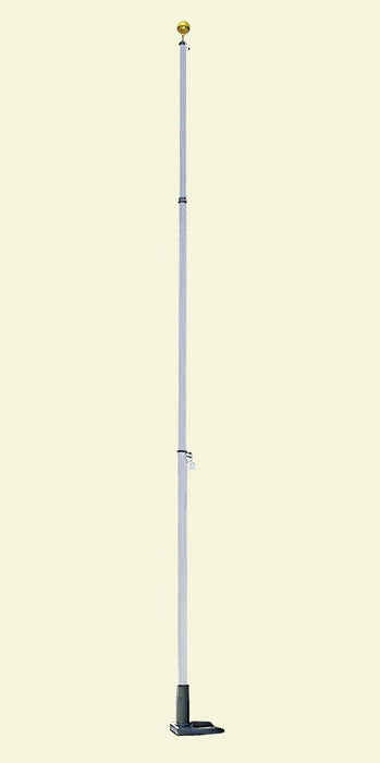 19 foot aluminum telescoping tailgating flagpole kit with wheel stand