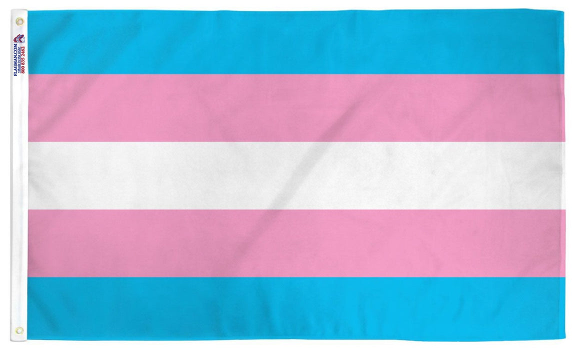 Transgender pride flag outdoor sewn made in USA
