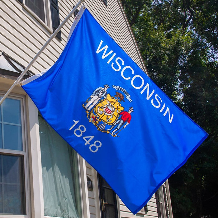 Wisconsin Outdoor Nylon Flag (Low-Medium Wind Areas)