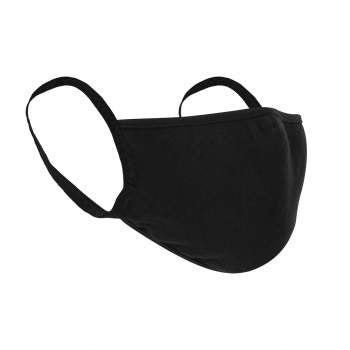 Solid Black Reusable 3-Layer Polyester Face Mask