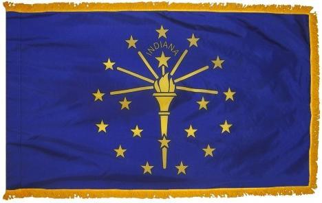 Indiana Flag with Fringe | Indiana Indoor Flag | Indiana Parade Flag