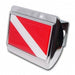 Dive Flag Brushed Chrome Hitch Cover