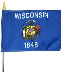 Miniature Wisconsin Flag - Mini Wisconsin Flag - Wisconsin Desktop Flag ...