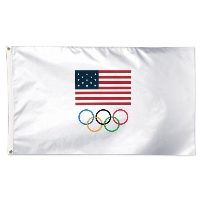 Team USA Olympic Rings Flag 3'x 5'