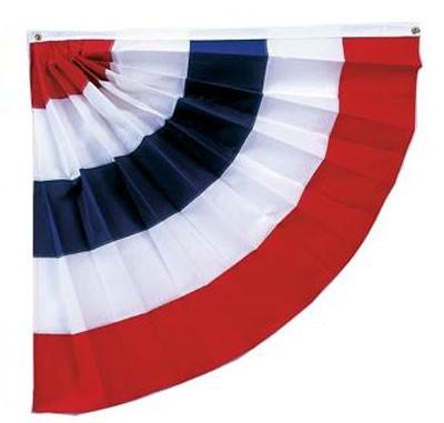 Pleated Half Fan With Stripes