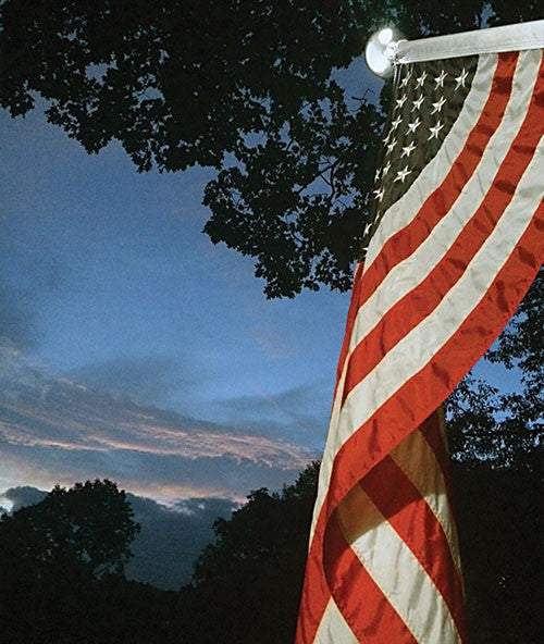 Flagman of America Annin Mansion Set American Flag Kit with Flagpole Solar Light 