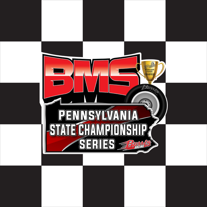 BMS Series Burris Custom Checkered Racing Flag - 24"x24" - Nylon - Single Reverse - Stapled to 32" x 5/8" Dowel