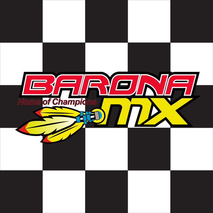Barona MX Printed Flag - 24"x24" - Nylon - Single Reverse - Stapled on 32"x5/8" Dowel