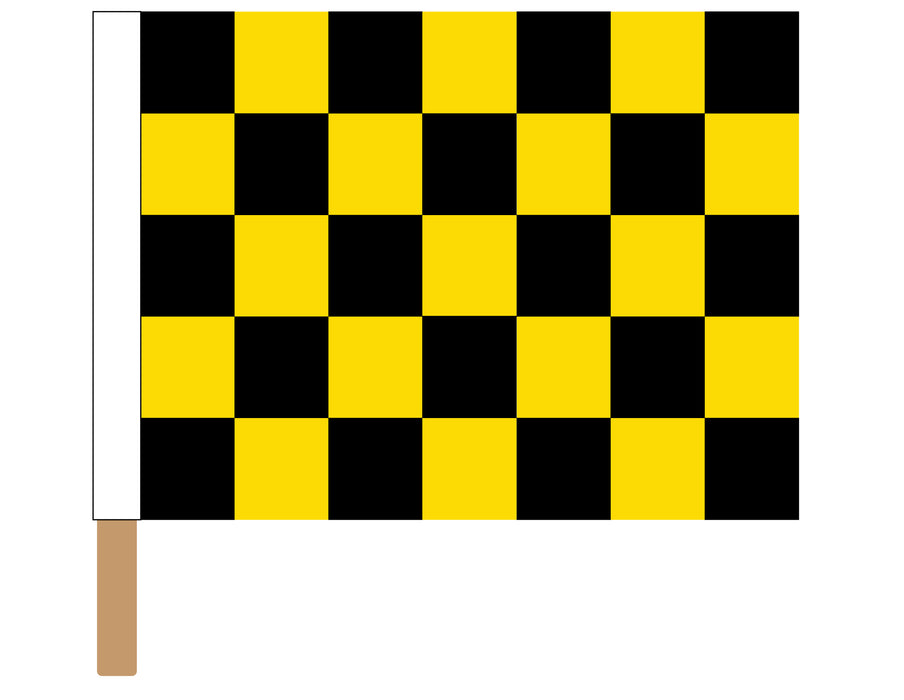 Black & Yellow Sewn Checkered Racing Flag