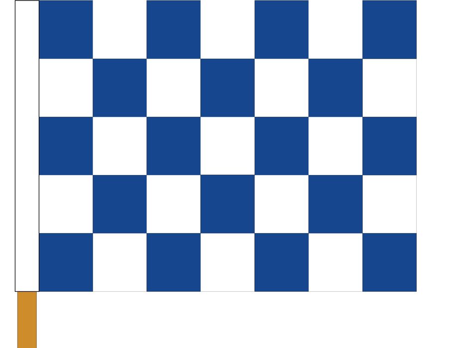 Blue & White Sewn Checkered Racing Flag