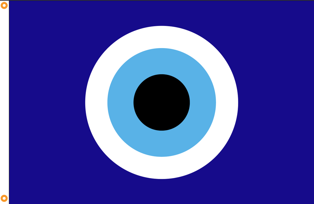 Evil Eye Outdoor Flag - Blue Background