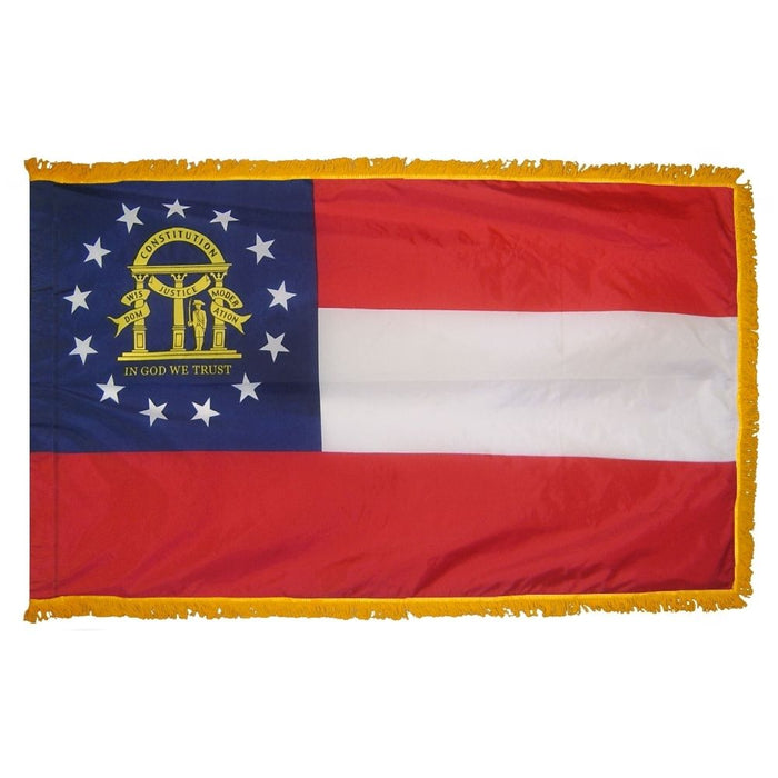 Georgia Flag with Fringe | Georgia Indoor Flag | Georgia Parade Flag