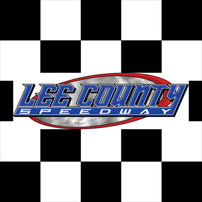 Lee County Speedway Printed Checkered Racing Flag - 24"x24" - Nylon - Single Reverse - Unmounted