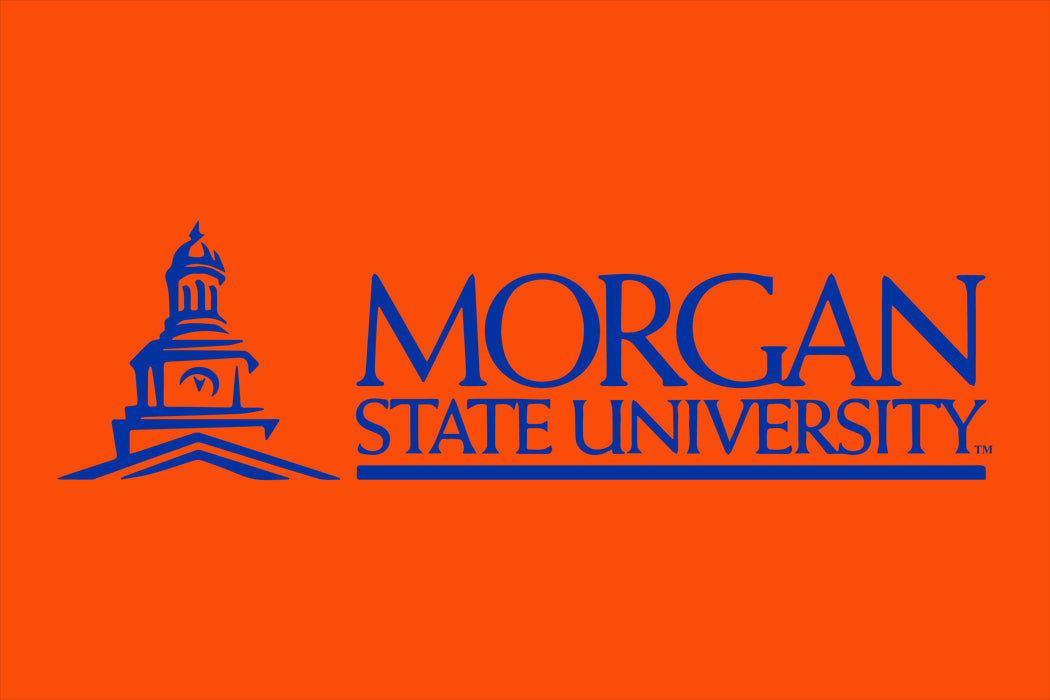 Morgan State University Printed Flag - 4'x6' - Nylon - Single Reverse - Heading & Grommets - Orange 165, Blue 286