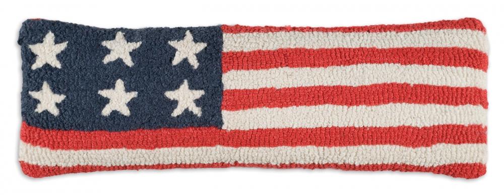 Patriotic Pillow New Zealand Wool Designed in Vermont Flagman of America
