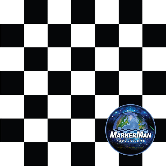 Markerman Printed Checkered Banner - 17"x17" - Nylon - Single Reverse - Hemmed Edges