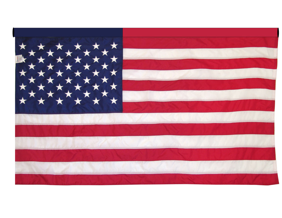 Nylon American Flag with Sleeve Across the Top for Hanging *Made in USA*