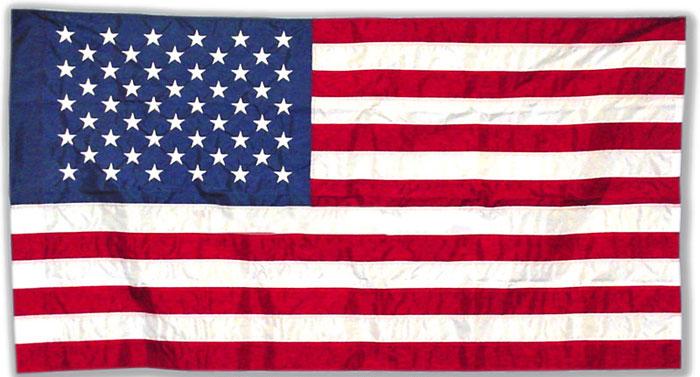 polyester american flag banner sleeved heavy duty 2 ply fabric high wind outdoor use made in USA