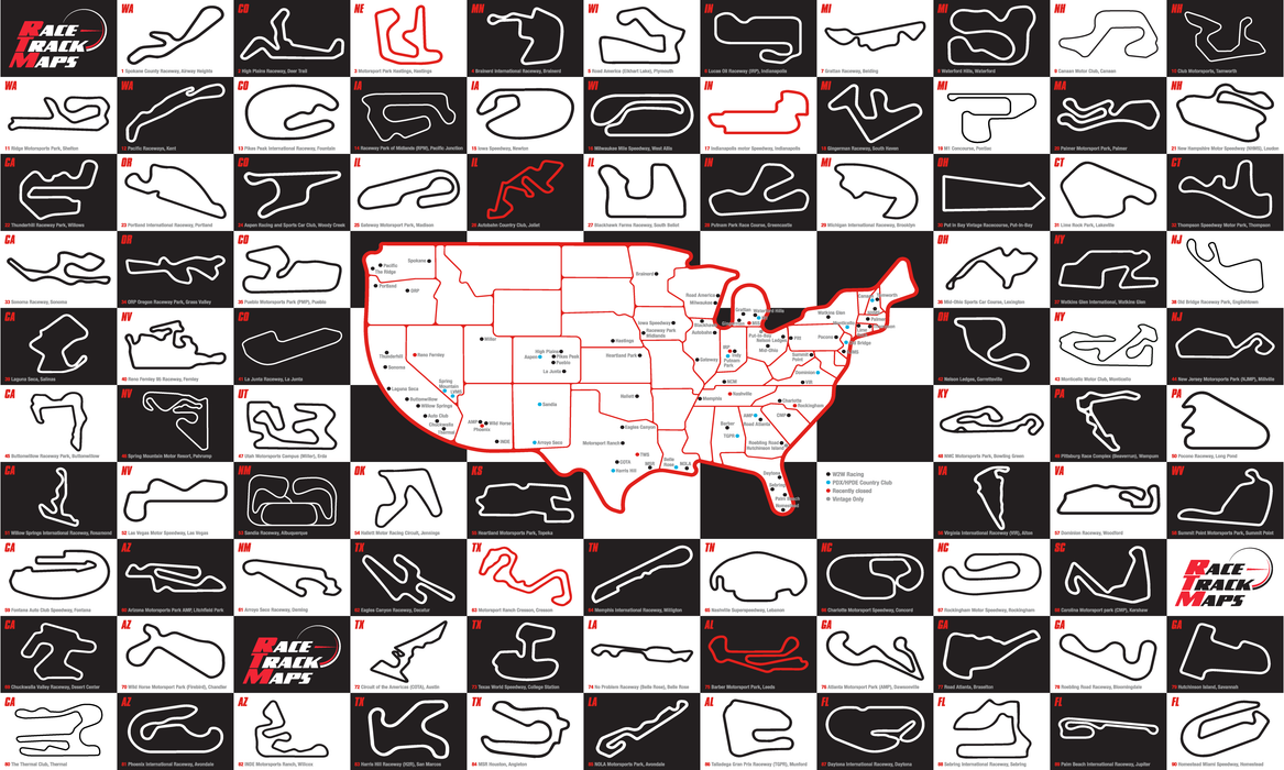 Race Track Maps Outdoor Printed Flag - 3'x5' - Nylon - Single Reverse - Heading & Grommets