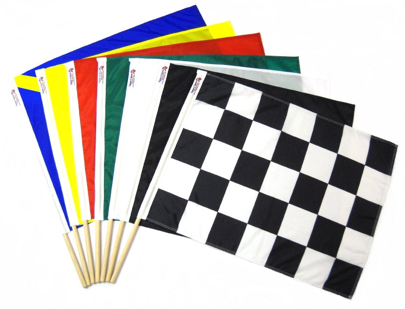 Track Set of 7 with SEWN Checkered & Yellow Stripe Passing