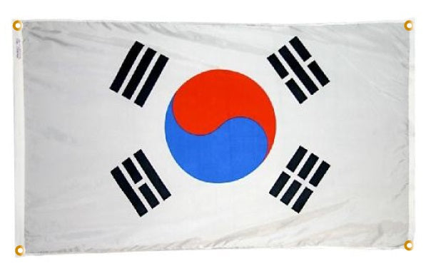 South Korea Flag with Grommets Along the Edges for Wall Hanging