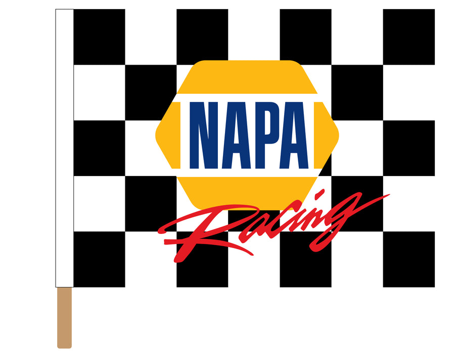 Napa Checkered Racing Flag - 24"x30" - Nylon - Single Reverse - Stapled on 32"x5/8" Dowel