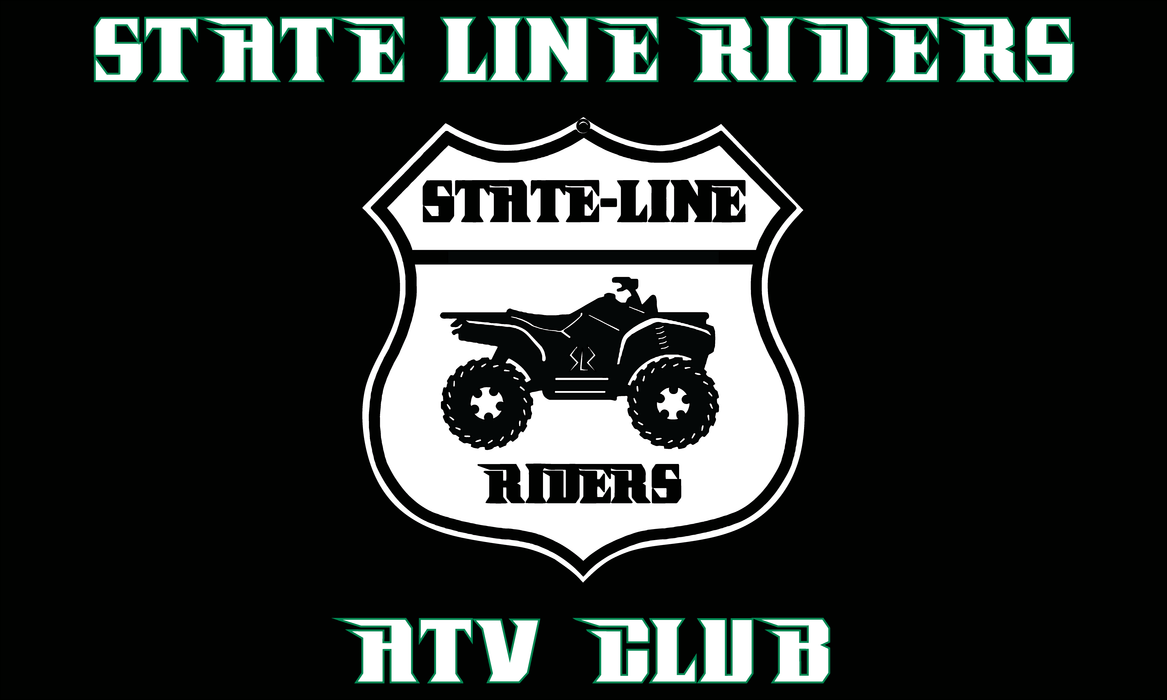 State Line Riders ATV Printed Custom Flag - 12"x18" - Nylon - Single Reverse - Pole Hem