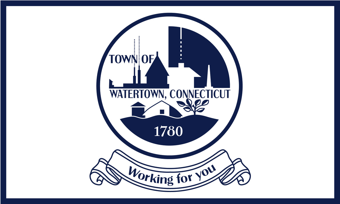 Town of Watertown Connecticut Flag - 3'x5' - Nylon - Single Reverse - Heading & Grommets