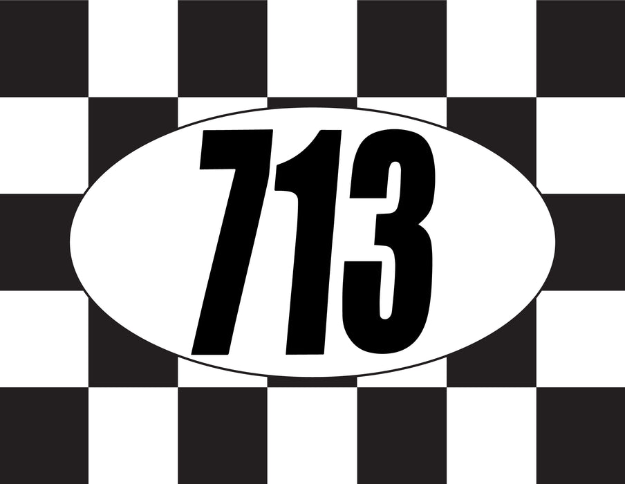 713 Printed Checkered Flag - 24"x30" - Nylon - Single Reverse - Stapled to 32"x5/8" Dowel