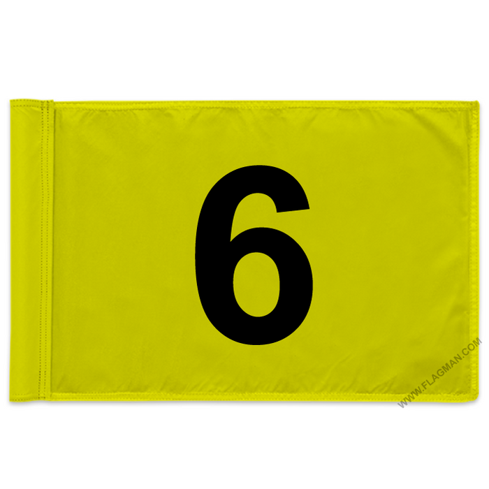 Individual Numbered Golf Flags with Rotating Tube