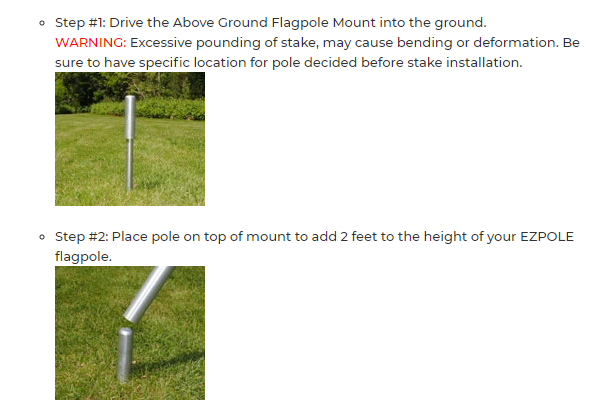 Spike In Above Ground Mount for Sectional EZ Poles