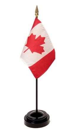 Canada Country 4x6 Flag Desk Set Wood Table Stick Staff Black Base Canada Country 4x6 Flag Desk Set Wood Table Stick Staff Black Base